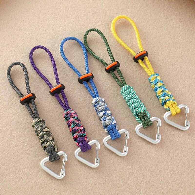 7-Core Paracord Hiking Water Bottle Quick-Release Carabiner Outdoor Backpack Water Cup Hook Bag Pendant Keychain