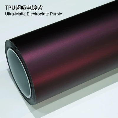 Factory Direct Sales Tpu Matte Color-Changing Film Ppf Frosted Matte Satin Silk Surface Colorful Car Wrap High Stain Resistance Self-Healing (Auto Color Change Film) - tpu-super-matte-electroplated-purple-1524m15m