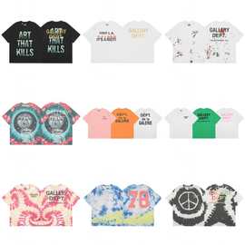 GALLERY DEPT 美式潮牌新款彩色波点泼墨嘻哈宽松男女短袖T恤短裤