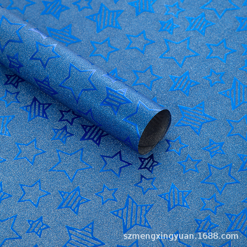 Estrella de cinco puntas azul oscuro; papel de arena de color 50*70cm