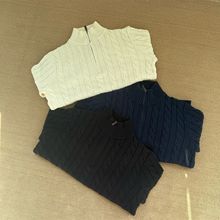 RL 拉夫小马标刺绣 男装绞花毛衣  经典款纯棉半拉链针织衫