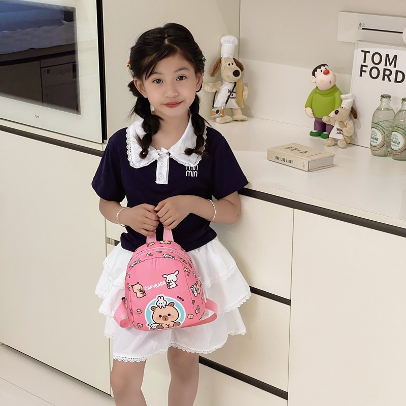 2025 nueva mochila infantil Capibala mochila para niños y niñas caricatura encantadora mochila escolar de moda