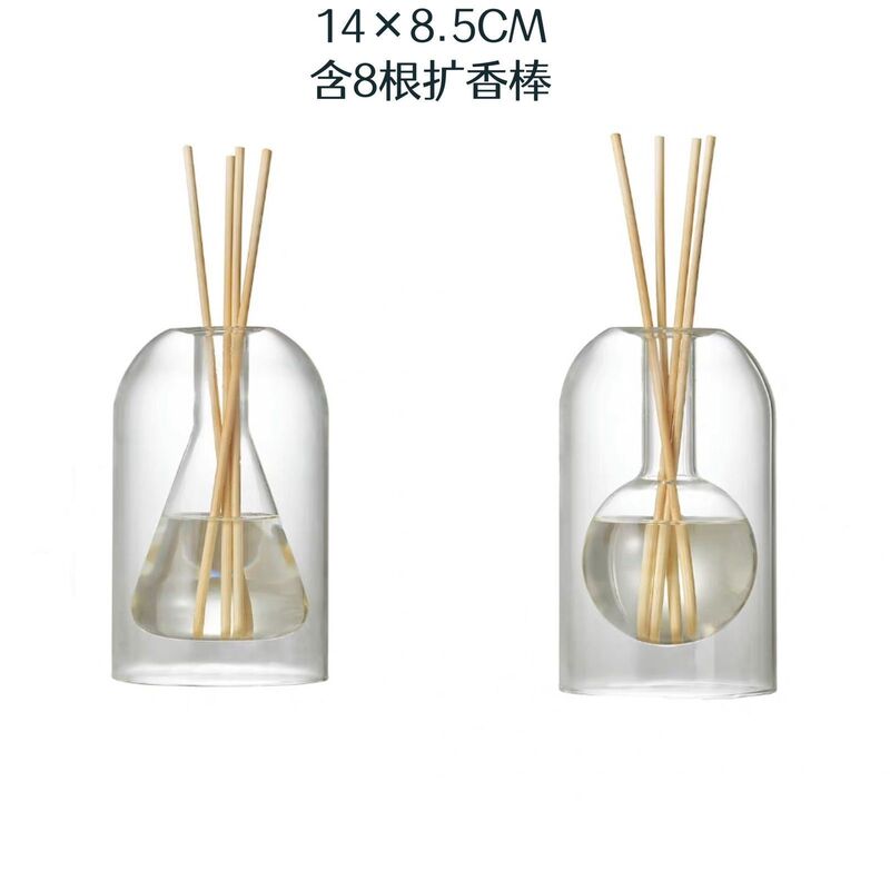 Xiaohongshu Muji 同じスタイルのガラスアロマボトルディフューザーボトル屋内透明無火アロマセラピーラタンフレグランスボトル|undefined