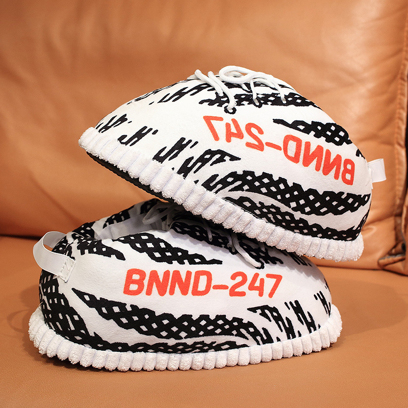 Invierno nuevas zapatillas calientes un cono grandes Zapatillas de algodón con gancho zapatos de algodón hogar artefacto suave talón engrosado zapatillas