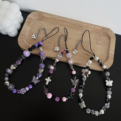 ins風個性手機掛繩y2k千禧辣妹ccd相機手機鏈亞克力串珠批發