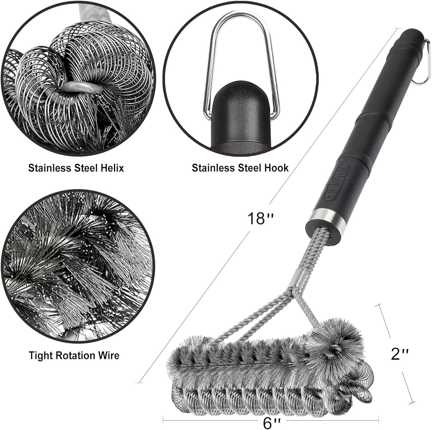 Spot Amazon venta caliente transfronteriza cepillo de limpieza de barbacoa BBQ parrilla al aire libre rejilla de estufa herramienta de cepillo de limpieza de alambre