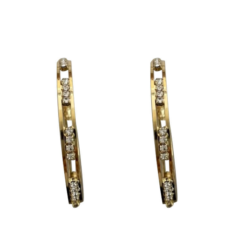Orecchini a cerchio grandi in stile europeo-americano per donna, in argento S925 con diamanti, orecchini unici e alla moda._voghion.com