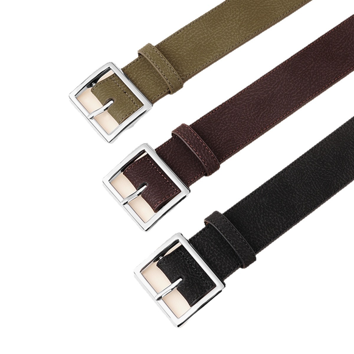 Neuer, vielseitiger Gürtel mit Dornschließe im schlichten Stil für Jeans und Kleider, strukturiertes Design mit gekreuztem Rand, ausgewählte Damengürtel_voghion.com