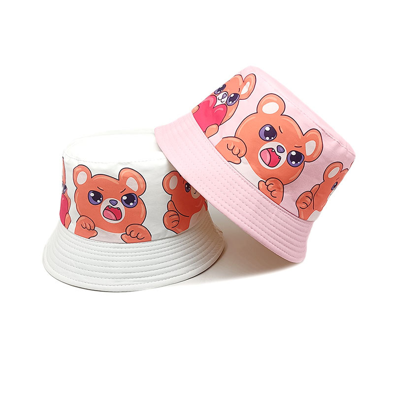 Children Unisex Cute Cartoon Bear Printing Bucket Hat display picture 2