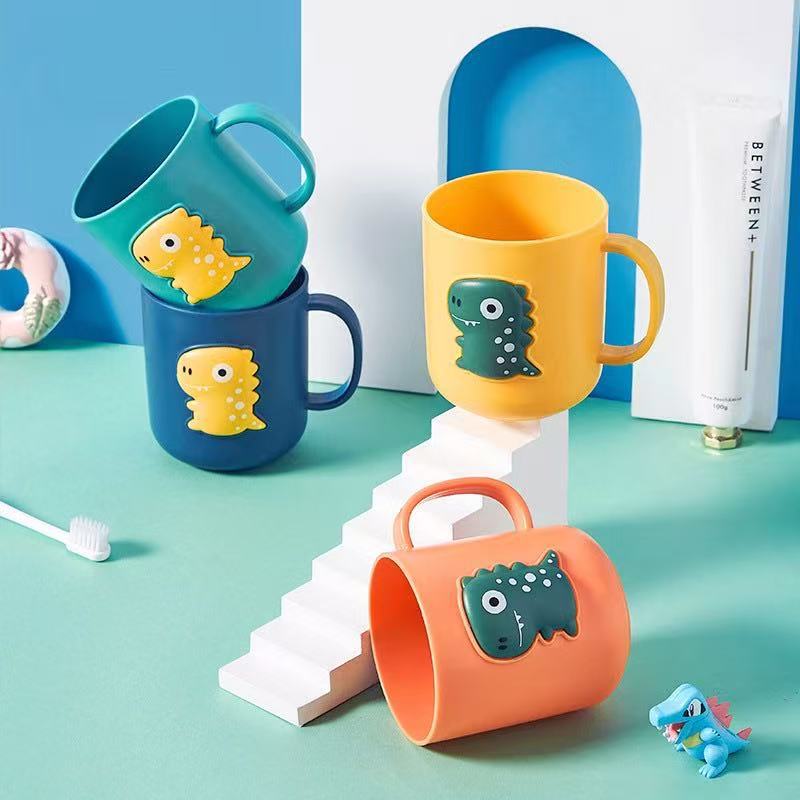Cepillo de dientes 3D con diseño de dinosaurio, adorable vaso de enjuague bucal con dibujos animados, creativo, para hombres, mujeres y niños, estilo nórdico._voghion.com