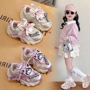 My Melody Girls' Princess Sneakers Spring and Autumn 2025 New Cute Internet Celebrity Dad Shoes Kuromi Trend