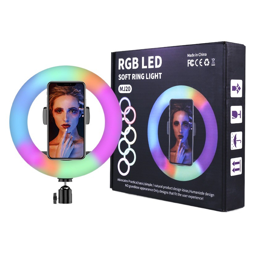 Nuevo anillo de luz de relleno en vivo de 10 pulgadas RGB ringlight belleza foto apoyos fotografía luz de iluminación