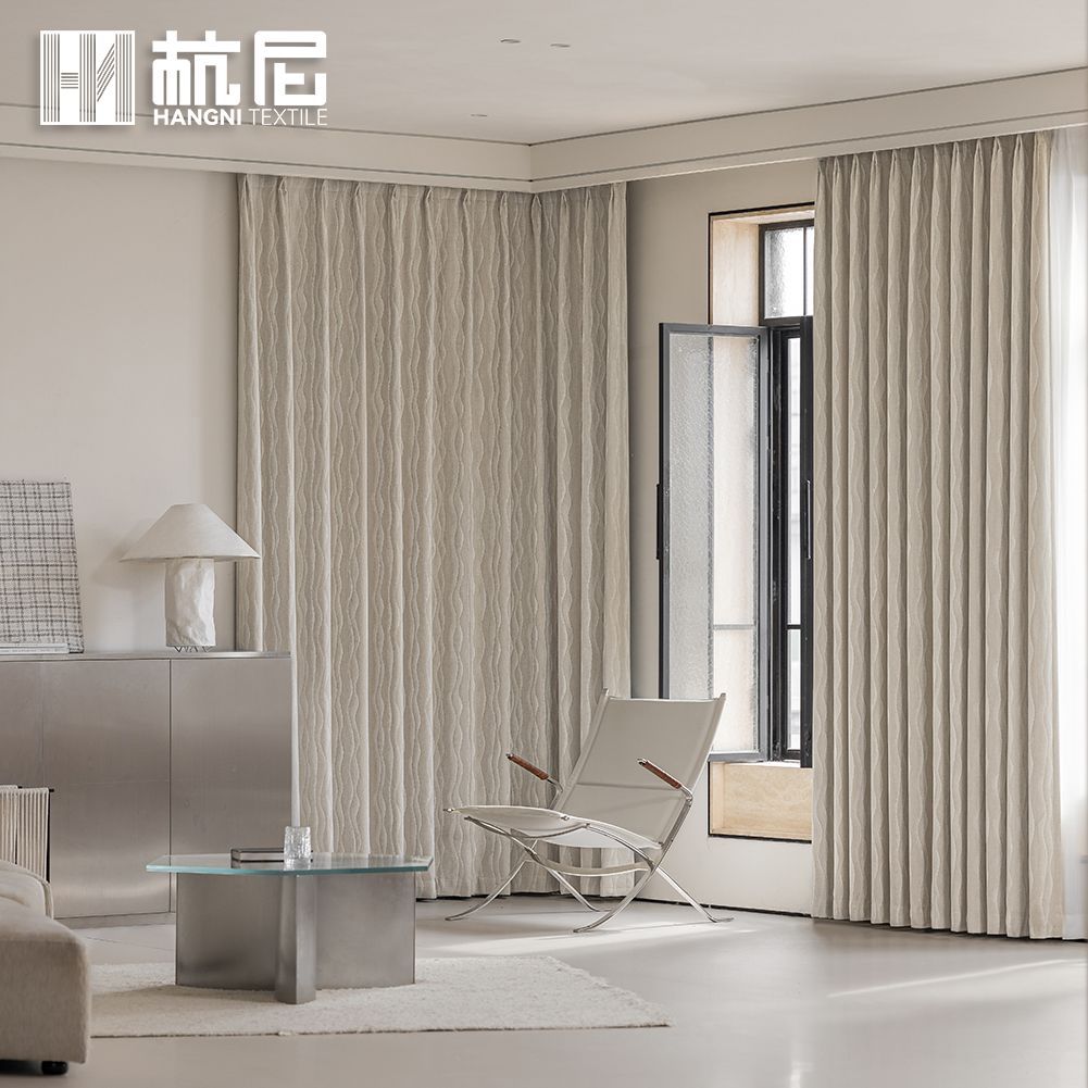 Cross-Border Amazon Nordic Double-Sided Chenille Curtains, Three-Dimensional Cloud Pattern Jacquard Finished Curtains for Living Room and Bedroom