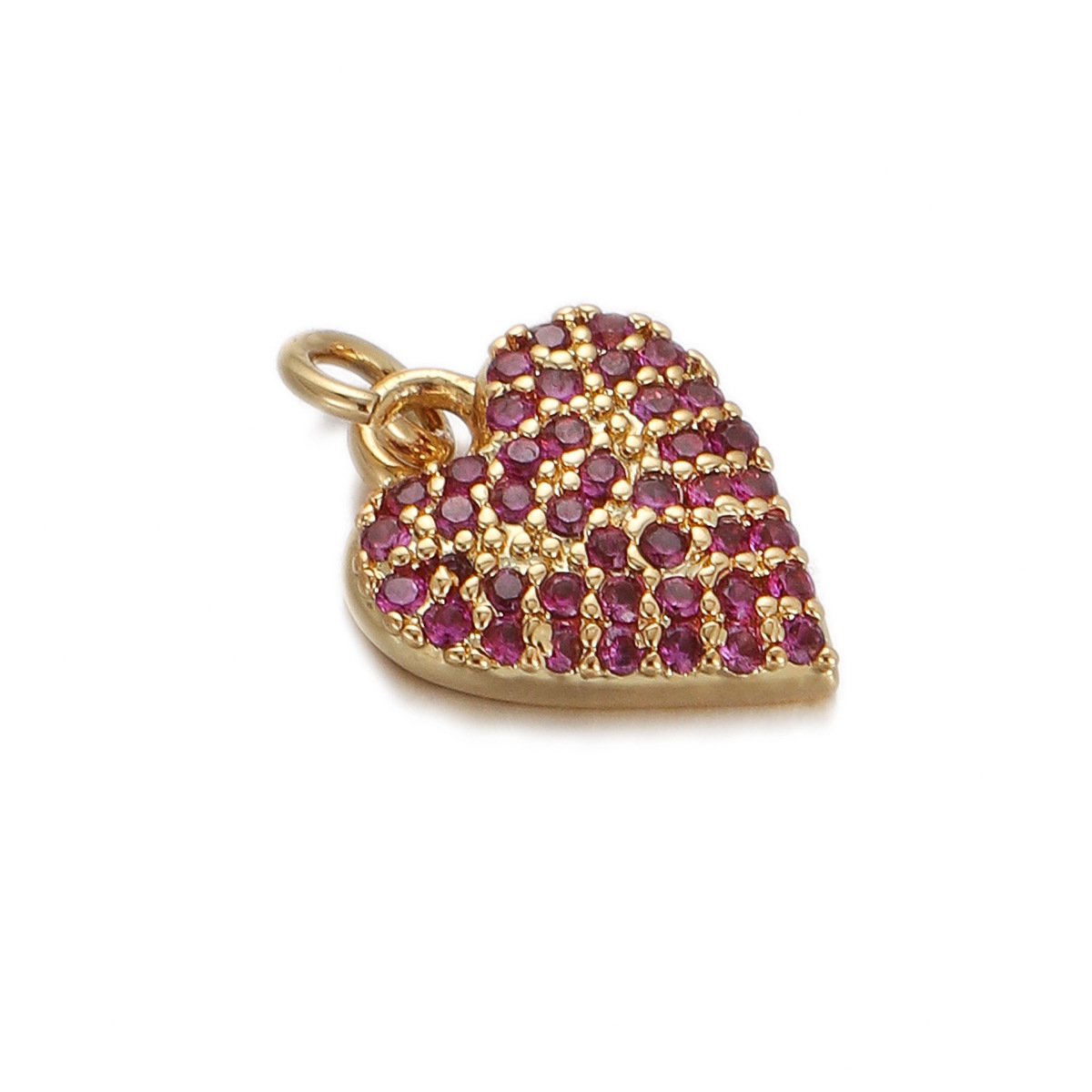 2g Weight Pendant Jewelry Making Type Gold Plated Plating Material Zircon Inlay Material 1 Piece Quantity Casual, Daily Occasion Copper Material Heart Shape Pattern Women's Gender Simple Style Style 1 Piece Copper Zircon Gold Plated Heart Shape Pendant 18