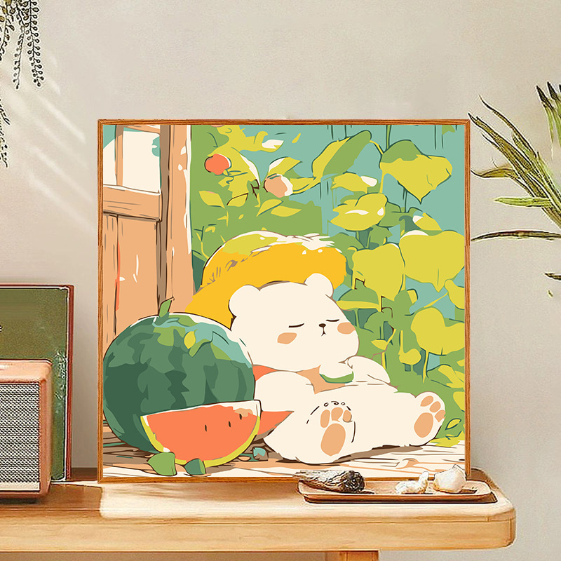 子猫デジタル油絵 diy 着色かわいい漫画動物手作り子供のシンプルな油絵装飾卸売|undefined