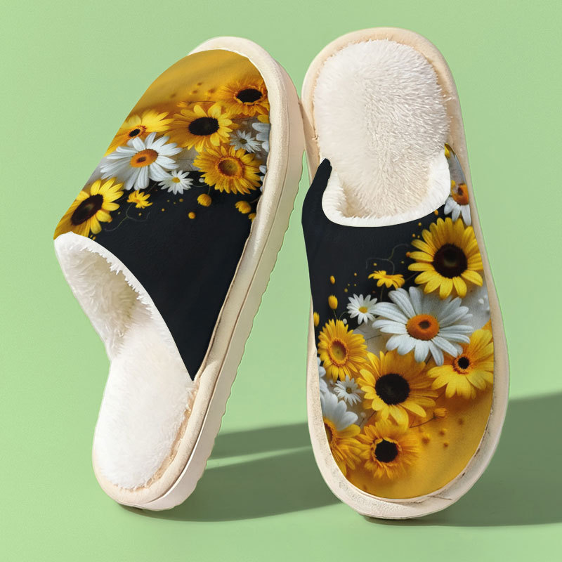 Cross-Border Exclusive Supply of Cotton Slippers with Highland Cow Pattern Print for Men, Autumn and Winter Couple Slippers, Pod Cross-Border Jit One-Piece Dropshipping