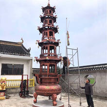 寺庙圆形五层宝鼎价格 大殿门前摆放黄铜五层宝鼎图样