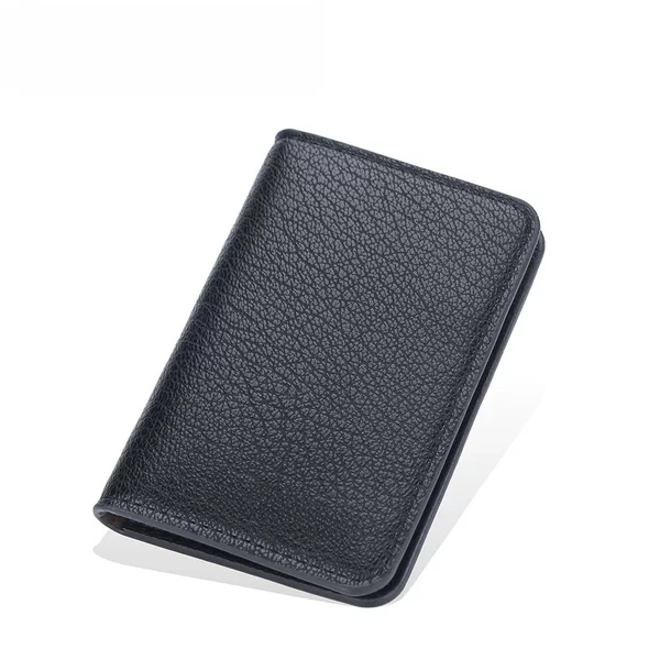 Men's Wallet New Baellerry Cross-border Simple Multi-card Card Case Litchi Pattern Soft Leather Open Card Case