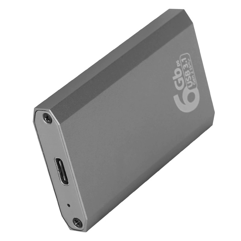 MSATA solid-state hard disk box Type C aluminum alloy mini USB3.1 external hard disk box 6Gbps high-speed transmission