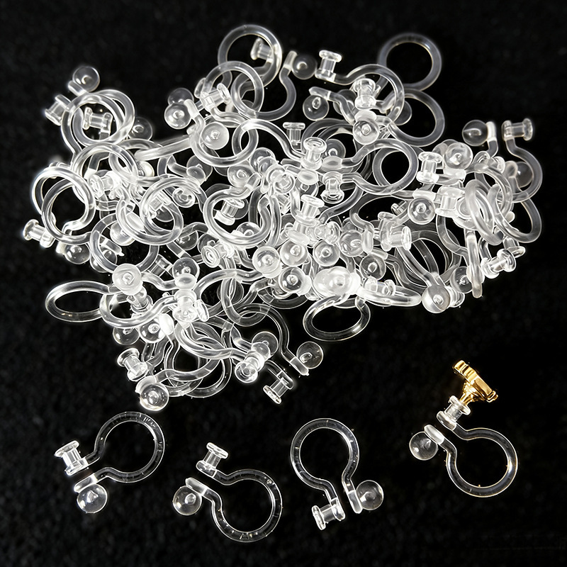 Transparent Resin Ear Clip Converter Plastic Invisible U-Shaped Ear Stud Converter Without Ear Holes Handmade DIY Jewelry Accessories Transparent Resin Ear Clip Converter Plastic Invisible U-Shaped Ear Stud Converter Without Ear Holes Handmade DIY Jewelry Accessories