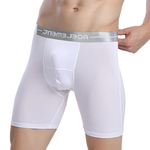 AoElement Modal Men's Sports Briefs Running Tight Extended Anti-wear Legs Large Size Boxer Briefs