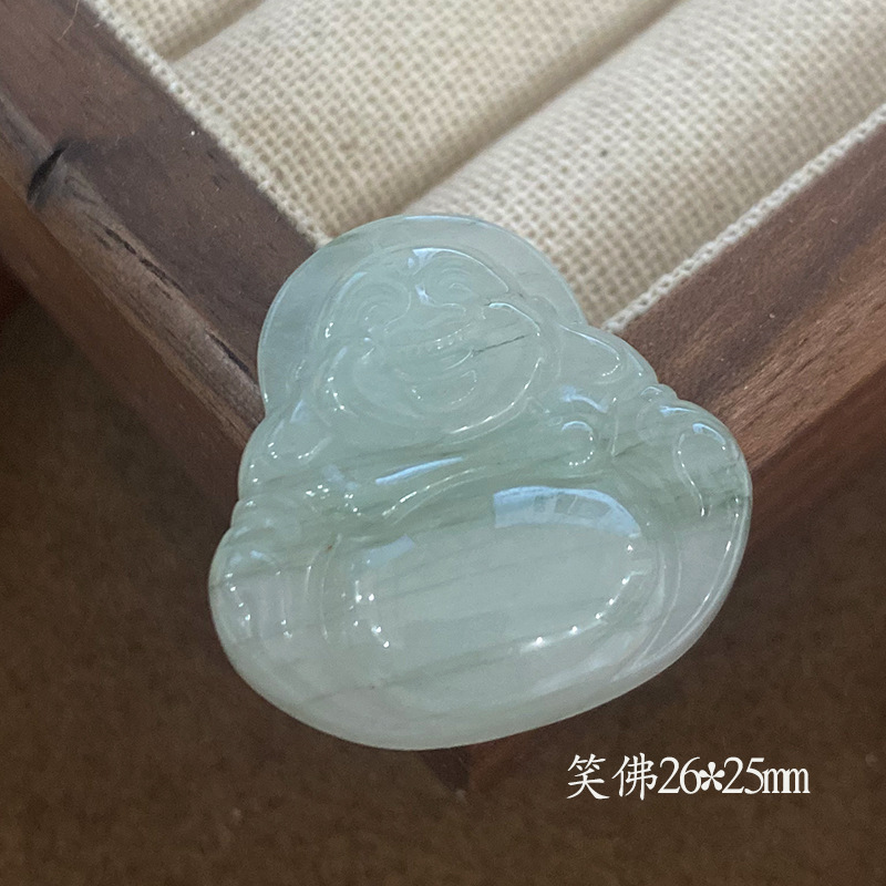 天山翠无事牌吊坠如意佛公玉坠子平安扣挂件玉石玉髓项链厂家批发|undefined