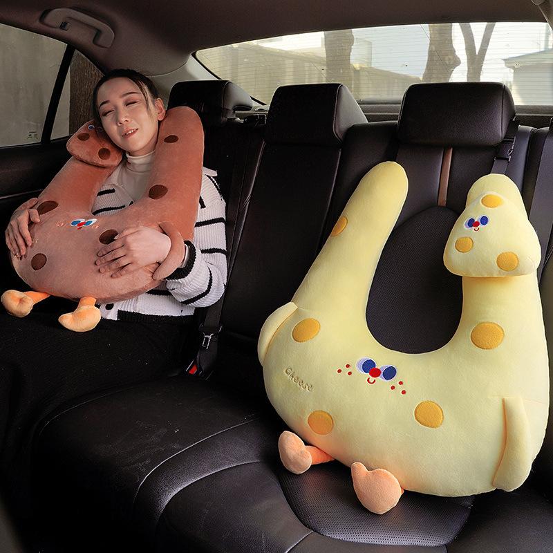 Cojín de cabeza de peluche de dibujos animados lindo cojín de automóvil almohada para niños almohada para dormir almohada para dormir niñas