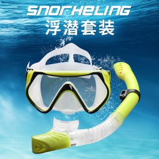 Adult Diving Mask Snorkel Set Wholesale Men and Women Large Frame Silicone Mask Snorkeling Mask Diving Glasses