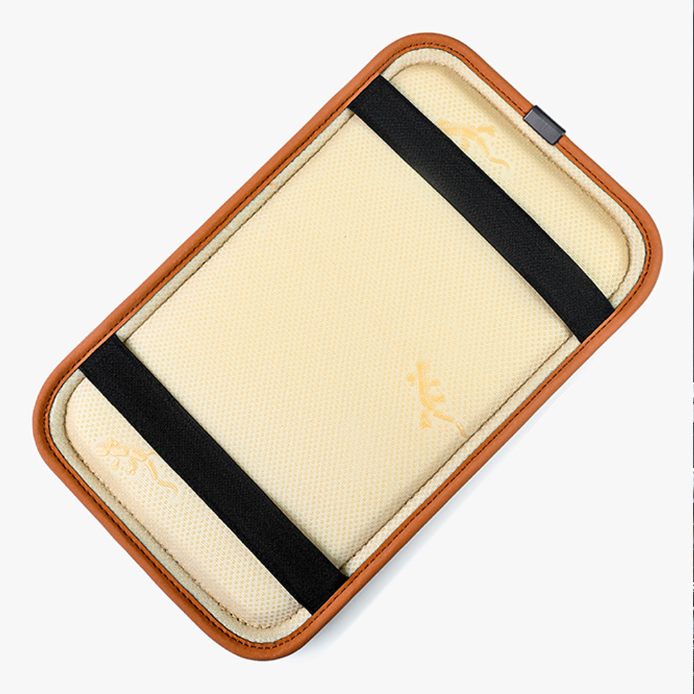 Car Armrest Pad Faux Leather Comfortable High Elastic Sponge Elbow Support