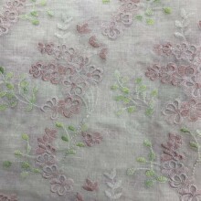 新中式刺绣面料现货苎麻绣花 春夏天轻薄透气做裙子布料衣料批发