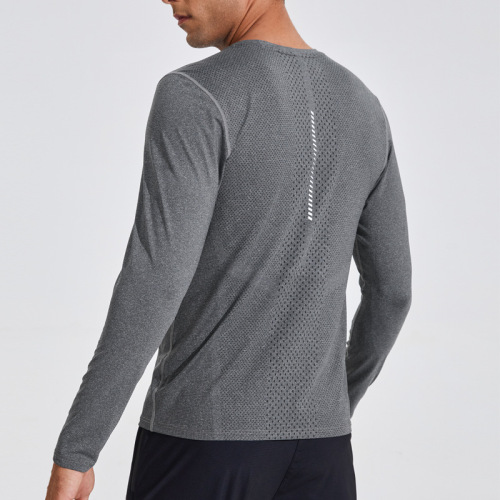 Spring and autumn casual running clothes, quick-drying clothes, fitness tops, elastic basketball training sweat clothes, sports long-sleeved T-shirts for men