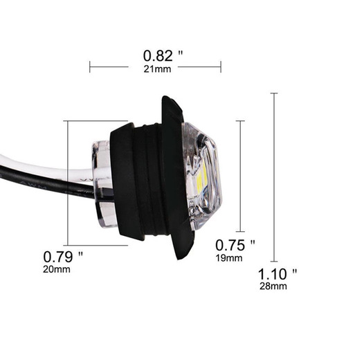 3-LED truck side light small round light 12V/24V gap light marking light signal light turn signal light warning light color light