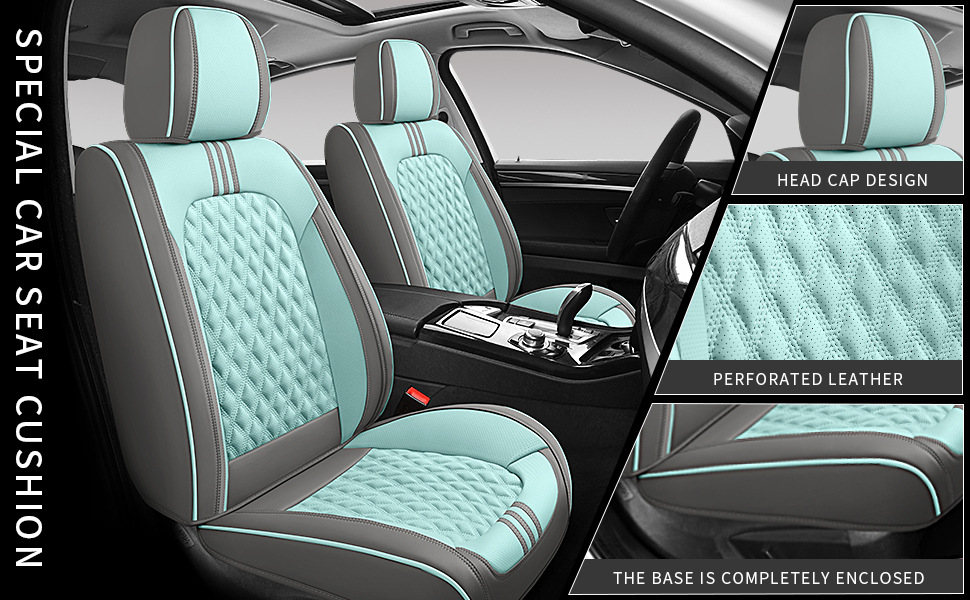 9D Full-Coverage Car Seat Cover, Universal for All Seasons, Breathable and Ventilated for Summer, Perforated Leather Seat Cover, Comfortable Car Cushion