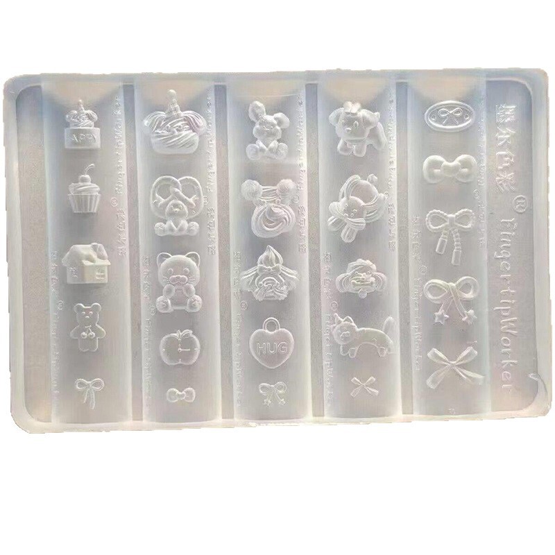 穿戴甲模具手工美甲工具熊兔茶话会奶油小狗化妆猫咪指甲装饰磨具|undefined