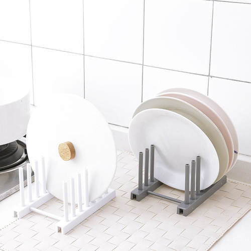 Plastic dish rack plate pot cover rack kitchen storage rack household storage drain rack removable tableware storage rack