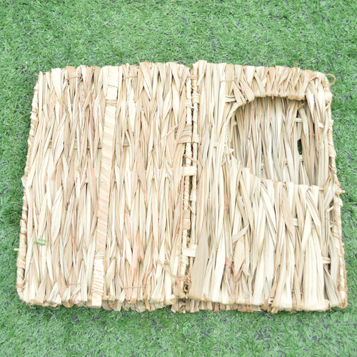 New Foldable Grass Weaving Rabbit Supply Cage Hideaway House Woven Grass Nest Home Rabbit Cage Hamster Gerbil Cage Rabbit Cage