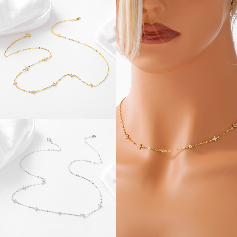 1 Piece 925 Sterling Silver Cross 925 Sterling Silver Cable Chain Necklace display picture 6