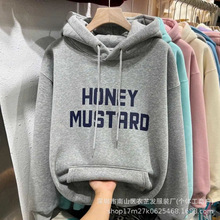 包邮女装批发 秋冬加绒连帽女卫衣宽松大码潮流女士外套清仓处理