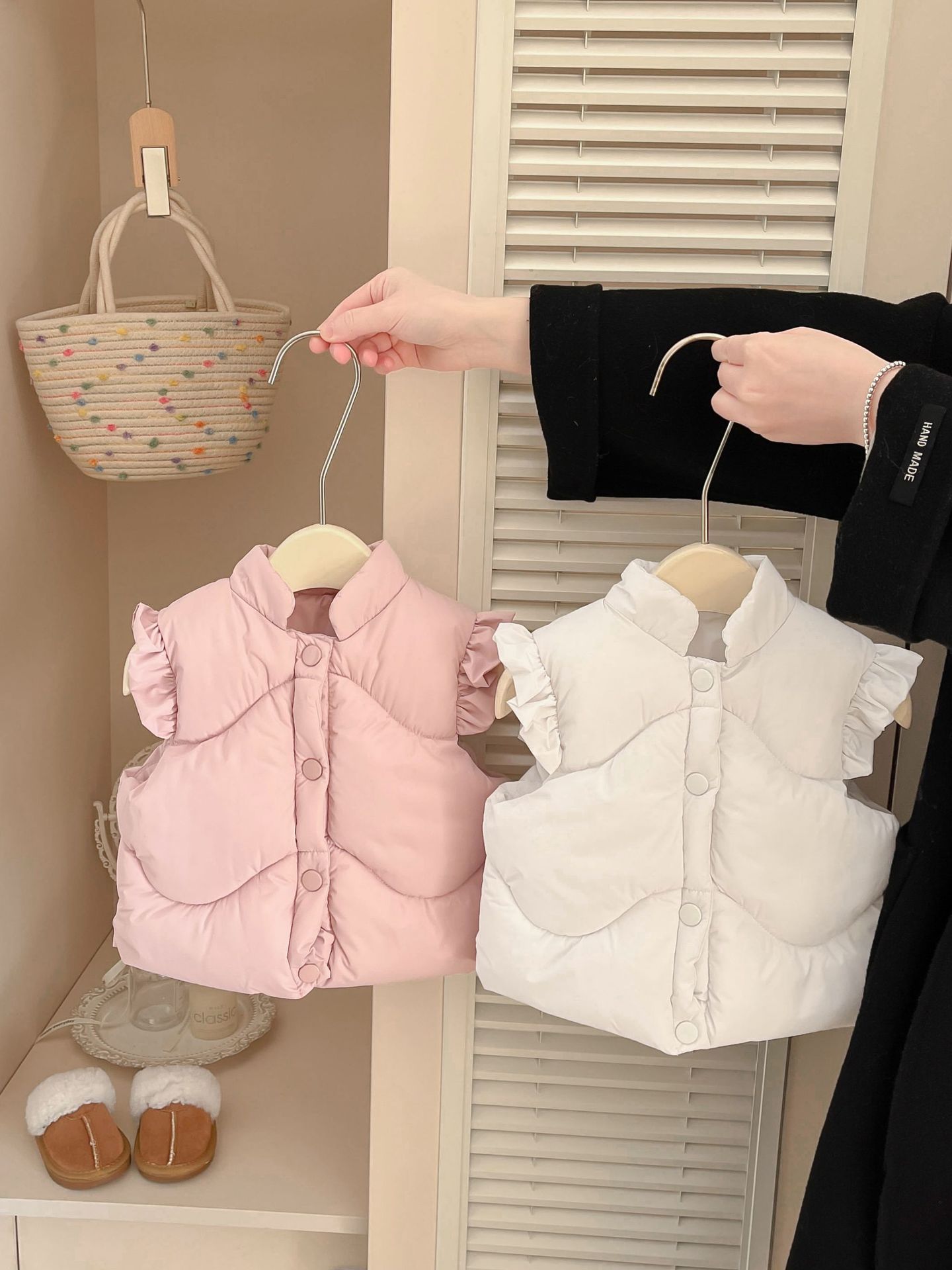 Niña de invierno y otoño de algodón chaleco nuevo estilo coreano princesa de aire extranjero bebé adorable chaleco caliente de hombro grueso