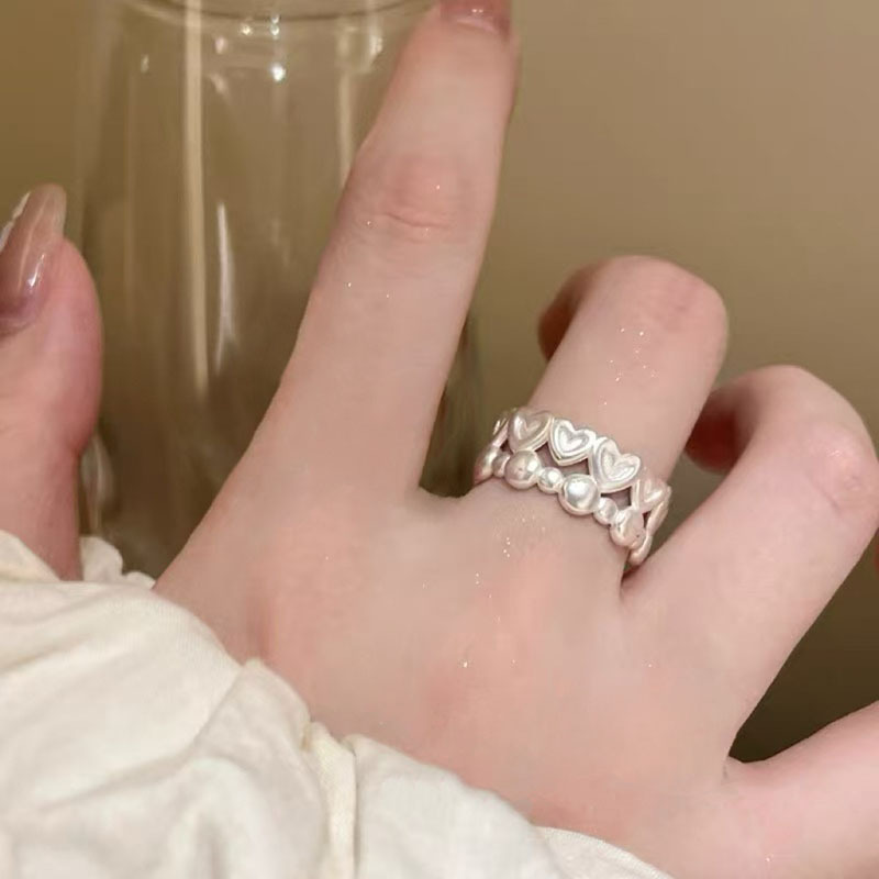 韓国版の不規則な925スターリングシルバーの女性用多用途リング、ニッチなインスタイルのデザイン、色あせしない組み合わせリング