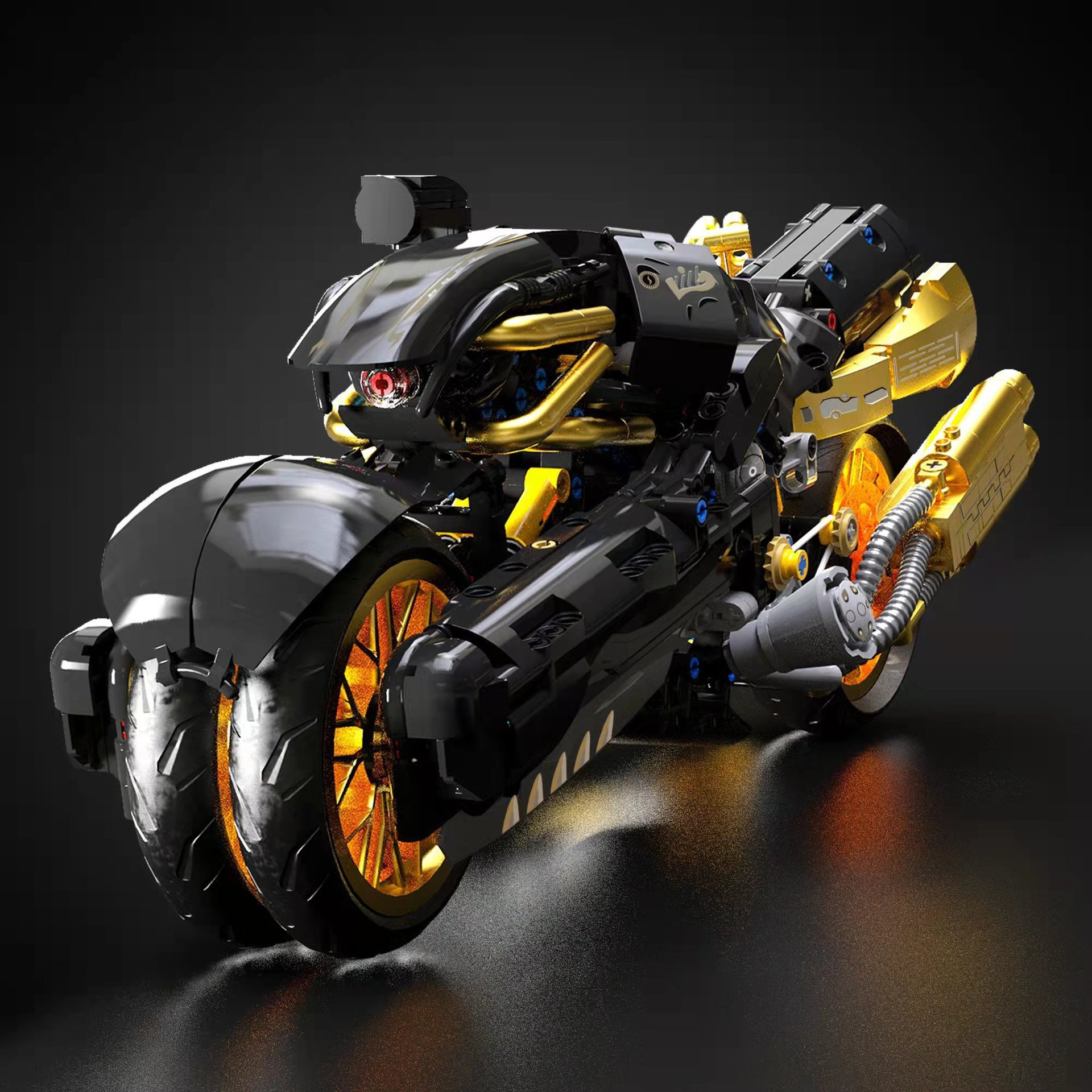 Doble alto retro Harley motocicleta ensamblaje juguetes pequeños bloques de partículas modelo de tecnología de moda para jugar regalos para niños image 22