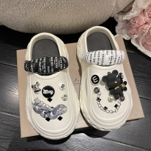 新款仙女风拖鞋女夏外穿厚底包头洞洞鞋2023年新款两穿跑步凉拖鞋