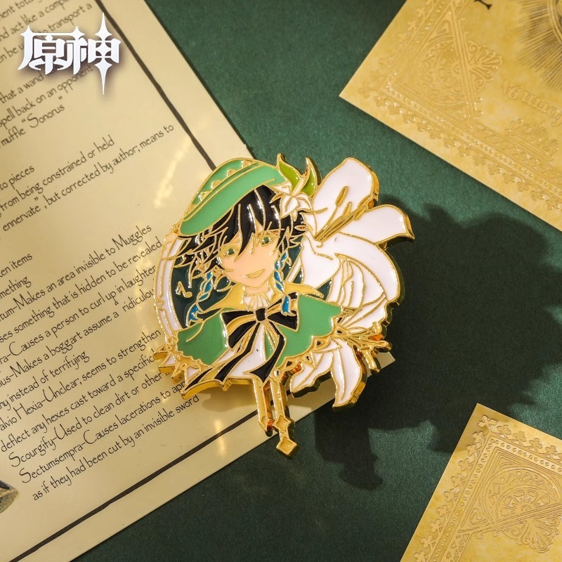 特別クリアランスクロスボーダーメタル原神ブローチアニメーション周辺二次元漫画かわいいバッジアクセサリーピン|undefined