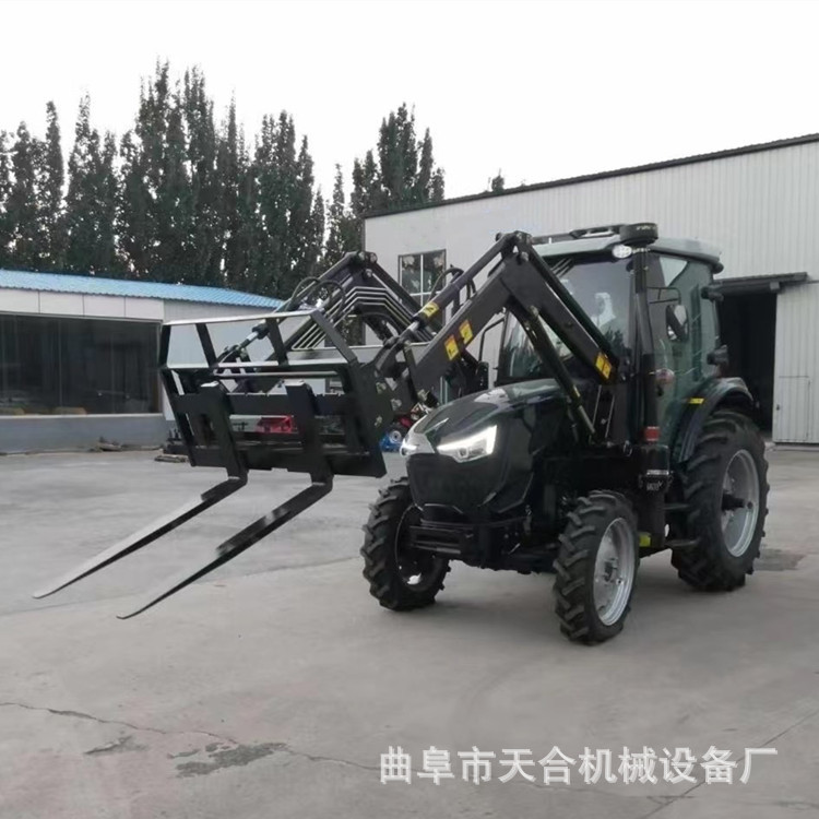 农用拖拉机改装铲车叉车前推夹包机前推土铲前装后挖一体专业