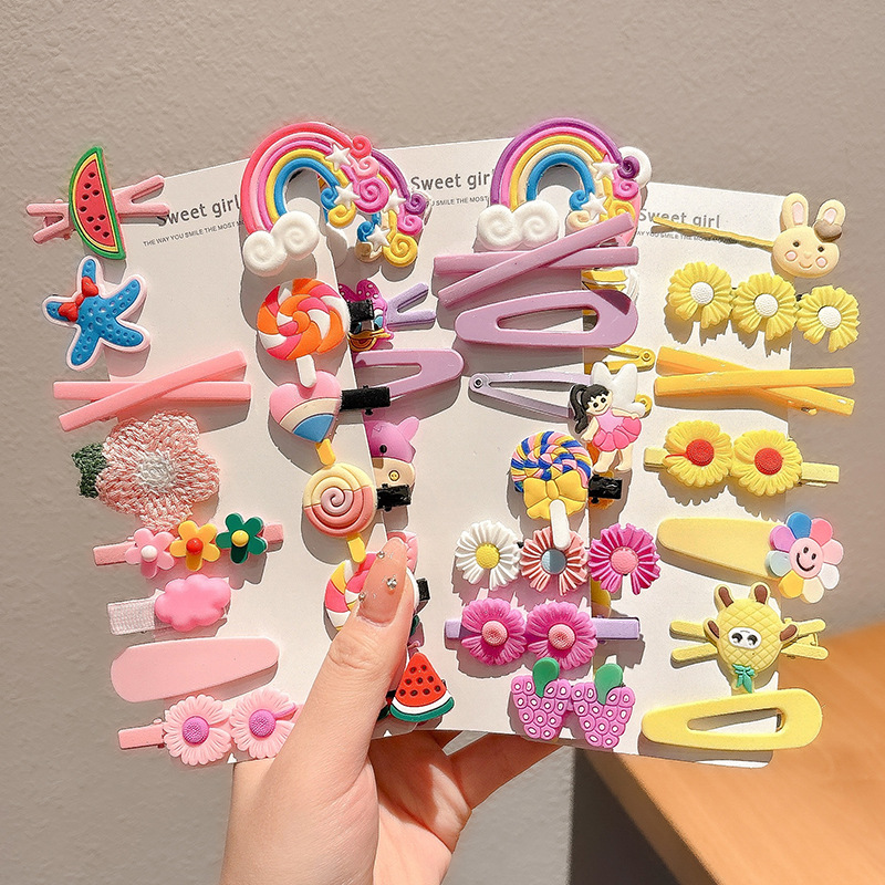 2024 nuevo clip BB de color lindo clip de cabello de boca de pato chica lateral clip de frange para niños tocado tarjeta de cabello rotura