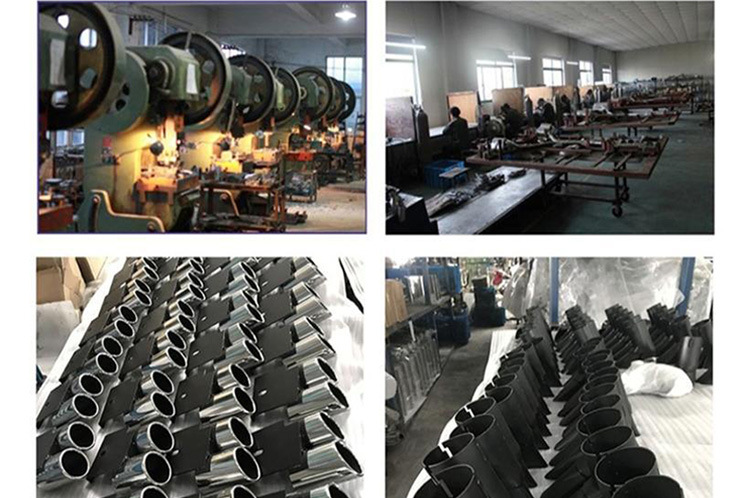 Cross-border direct selling car general exhaust pipe modification Scorpio carbon fiber AK straight edge black blue bright face four tail throat