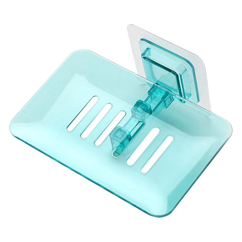 Caja de jabón de drenaje de cristal caja de jabón montada en la pared titular de jabón caja de jabón