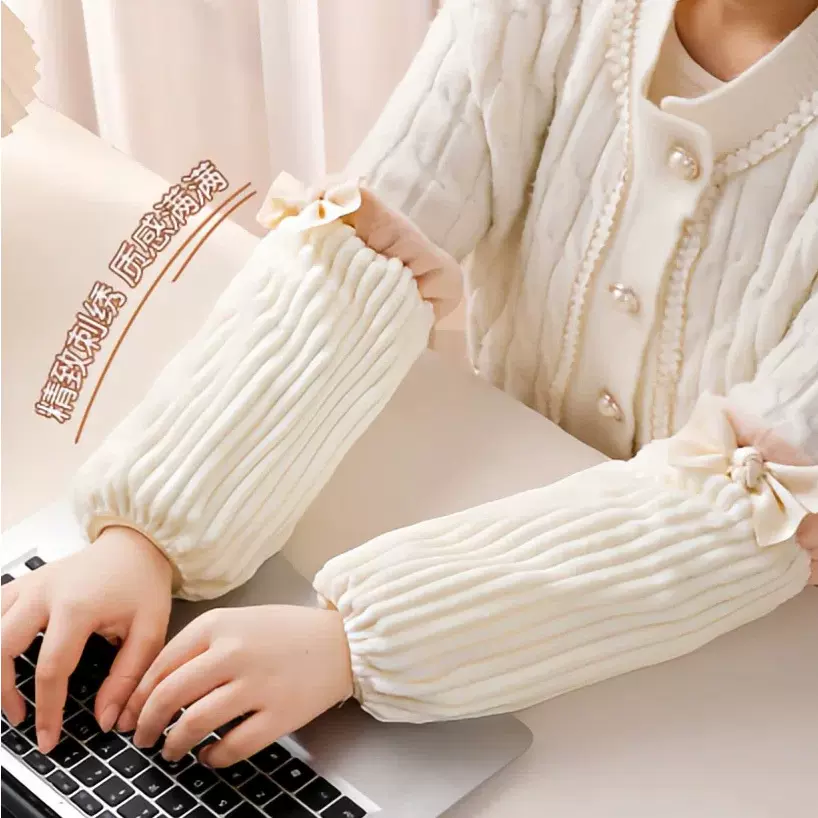 袖套冬季长款可爱秋冬羽绒服防脏女款耐脏套袖办公室工作干活护袖
