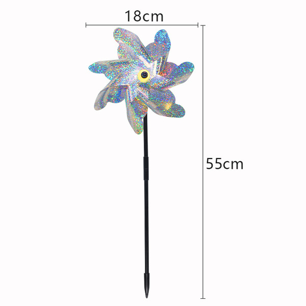 Cross-Border Wholesale Laser 7-Piece Anti-Bird Windmill Double-Sided Reflective Orchard Vegetable Garden Bird Scare Balcony Bird Repellent Windmill