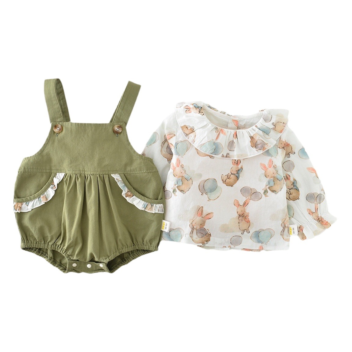 Traje de primavera para niñas ins estilo coreano floral bebé salida estilo occidental mono bebé correa de regalo de una pieza